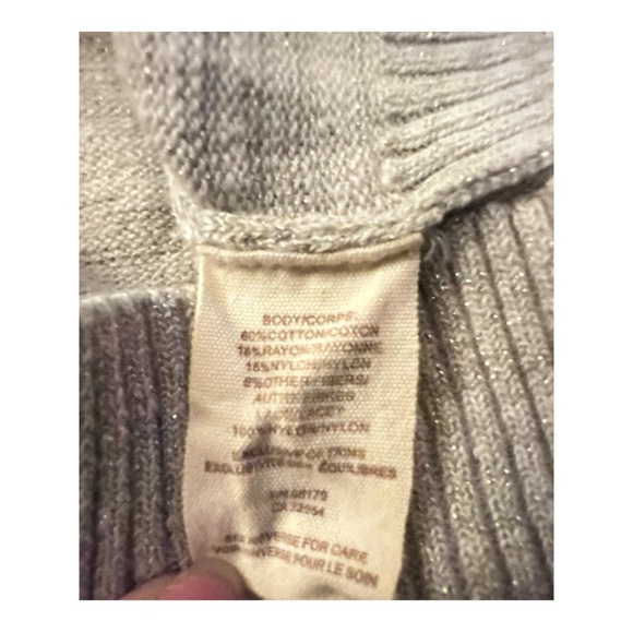 Free People Silver Mock Turtleneck Sweater With Lace Detail Women’s Size Small - Picture 8 of 11